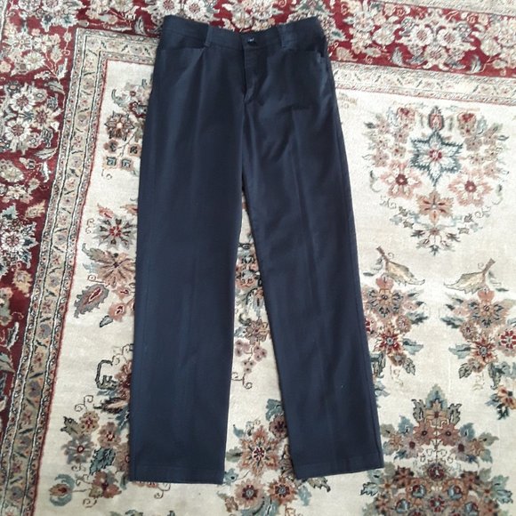 LEE 12 Long Relaxed Straight Leg Black Cotton/Spandex Pants - Picture 1 of 4